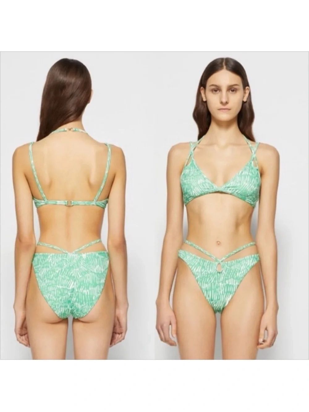 Jonathan Simkhai Alani Printed Bikini bottom in Kelly Abstract Fern NWT